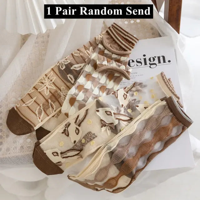 Harajuku Crystal Silk Socks