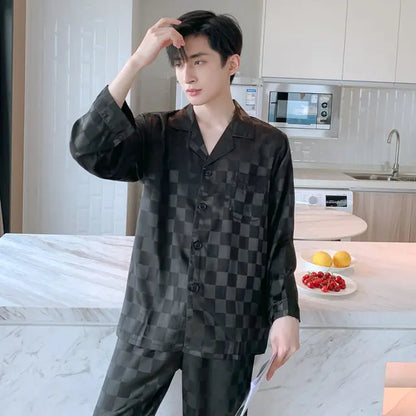 Men's Designer Ice Silk Pajama Set