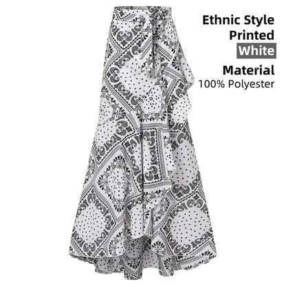 Ethnic Loose Ruffles Skirt