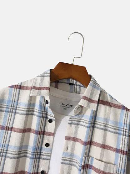 Plato White Plaid Long Sleeve