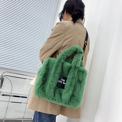 Designer Faux Fur Tote Bag