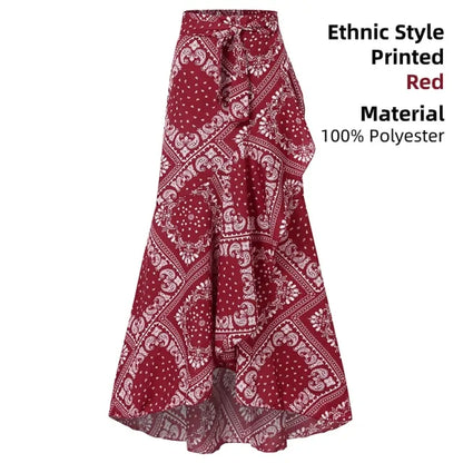 Ethnic Loose Ruffles Skirt